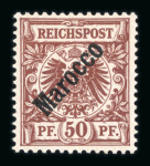 Stamp of Germany » German Foreign Offices » German Post in Morocco 1899  diagonal overprint on German stamps, 3, 5, 10,20, 25, 50 pf.