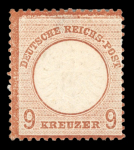 Stamp of Germany » German Empire 1874 9 kr red-brown large shield, mint with large part original gum.