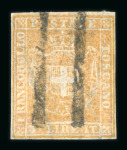 Stamp of Italian States » Tuscany 1860, Tuscany Savoy Cross 3rd issue 3l yellow-ocre