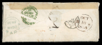 Stamp of Italian States » Tuscany 1851, Tuscany 4cr. green (pair) and 9cr. purple tied