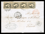 Stamp of Luxembourg 1852, Luxembourg 10c strip of 3 extremely fine margins