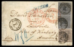 Stamp of German States » Wurttemberg 1851, Wurttemberg 9kr + pair of 18kr (upper righ corner