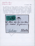 Stamp of Italian States » Papal States 1868 (Feb 9) cover sent from Rome to Vetralla with 1867 5 cents greenish blue inter-panneau vertical pair