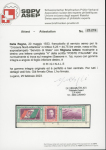 Stamp of Italy » Regno d'Italia » Posta Aerea 1933 North Atlantic Cruise air service stamp in triptych 5.25 + 44.75 lire overprinted "State Service" with watermark letters showing on the right a complete letter "A" 