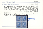 Stamp of Italy » Post Offices Abroad » Levant 1878, 10 cent bright blue mint n.h. block of four,