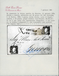 Stamp of Italian States » Sicily 1859, Sicily 2gr. blue plate I + 20gr. slate grey tied