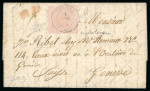 Stamp of Italian States » Sardinia 1854 (Apr 1) entire letter from Perosa on Switzerland Geneva and franked 1853 40 cents pink