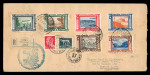 Stamp of Aerophilately » Zeppelins 1933 Zeppelin complete set on envelope sent registered airmail to Argentina