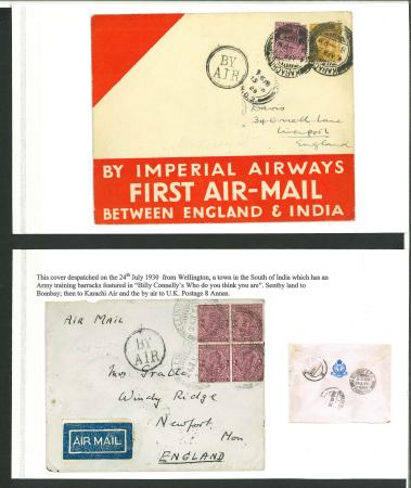 Stamp of India » Postal History Airmail commercial and first flight covers 1920-50s