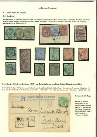 Stamp of Persia » Indian Postal Agencies in Persia India Used in Persia  stamps, pieces and covers