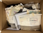 Stamp of Large Lots and Collections 1930s-2002, mixed lot in a medium-sized box with glassines, stockcards and folders containing thousands of mint and used stamps from a range of countries