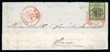Stamp of Switzerland / Schweiz » Kantonalmarken » Genf 1847, kleiner Adler auf Briefvorderseite