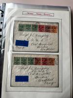 Stamp of Ireland » 1922-35 Overprint Collections 1924-1925 Overprint Airmail Usages: An attractive selection of nineteen (19) airmail covers from Dublin to Baghdad, Iraq, plus a further eight (8) airmail from Paris to Dublin, all showing a fine array of single, multipl