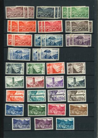 Stamp of Colonies françaises » Andorre (Poste française) 1935-1965, joli petit lot composé uniquement de bonnes