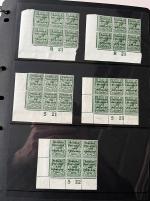 Stamp of Ireland » 1922-35 Overprint Collections 1922-23 Control Blocks: Extensive, valuable and specialised collection of controls house in green Hagner album, mostly in mint and mint nh bottom left and right corner sheet marginal blocks of six, some singles, pairs an