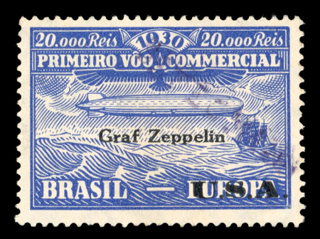Stamp of Brazil » Collections, Lots etc. Condor private post Company : 1930, Zeppelin Michel n° Zp1/Zp8 and Zp10 all with "SPECIMEN" overprints