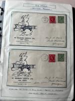Stamp of Ireland » Airmails 1934–1946 Hillman Airway & Railway Air Services – First Flights. An attractive and meticulously mounted assembly of 46 first-flight and other flight covers, written up on album pages. Some are signed by pilots and predom