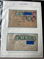 Stamp of Ireland » Airmails 1924–1939 First Flights – Ireland to Europe and Beyond. An attractive and carefully mounted assembly of 25 flight covers, neatly written up on album pages. The collection features flights to a wide range of destinations,