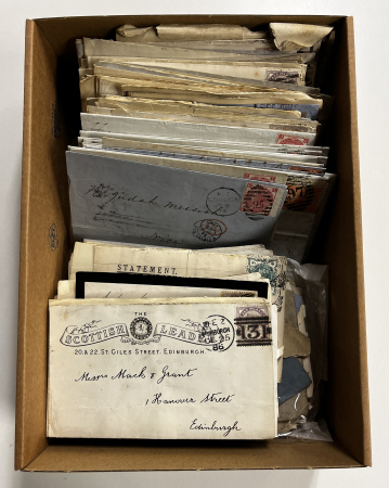 Stamp of Great Britain » Collections 1855-1900, accumulation of postal history in a small box