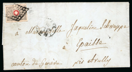 Stamp of Switzerland / Schweiz » "Waadt", "Neuenburg", "Winterthur" 1851, Waadt 5, auf Faltbrief