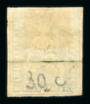 Stamp of Switzerland / Schweiz » Sitzende Helvetia Ungezähnt » Münchner Druck, 3. Auflage 1854, 40 Rp. grün, 3. Münchner Druckperiode