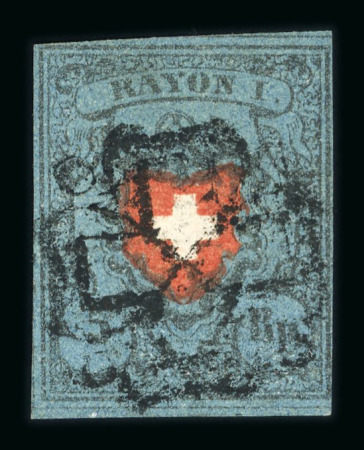 Stamp of Switzerland / Schweiz » Rayonmarken » Rayon I, dunkelblau ohne Kreuzeinfassung 1850, Rayon I dunkelblau ohne Kreuzeinfassung, Type 34