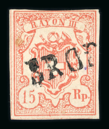Stamp of Switzerland / Schweiz » Rayonmarken » Rayon III (grosse Ziffer) 1852, Rayon III, Type 4 des Steins MLI