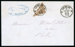 Stamp of Switzerland / Schweiz » Sitzende Helvetia Ungezähnt » 1857-62 Berner Druck, Dickes Papier 1862, 5 Rp. braun, 4. Berner Druckperiode, diagonale Halbierung