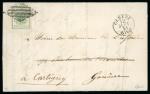 Stamp of Switzerland / Schweiz » Kantonalmarken » Genf 1851, Genfer Ganzsachenumschlag auf Stadtbrief von Genf