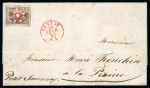 Stamp of Switzerland / Schweiz » "Waadt", "Neuenburg", "Winterthur" 1850, Waadt 4 mit Abart « Rotes Kreuz nach unten verschoben »