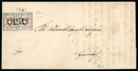 Stamp of Switzerland / Schweiz » Orts-Post und Poste Locale 1851, Orts-Post ohne Kreuzeinfassung im Paar