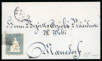 Stamp of Switzerland / Schweiz » Sitzende Helvetia Ungezähnt » Münchner Druck, 3. Auflage 1855, 10 Rp. blau, 3. Münchner Druckperiode