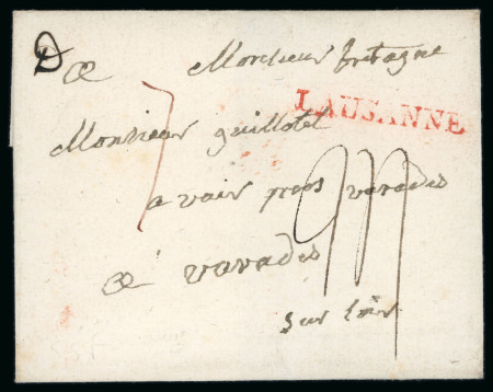 Stamp of Switzerland / Schweiz » Vorphilatelie Schweiz Kanton Waadt, Brief von Lausanne nach Varades sur Loire
