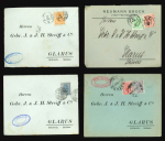 Stamp of Romania » Later Issues 1898–1914 Romania – Group of 16 commercial covers sent abroad, each bearing different postal rates and frankings