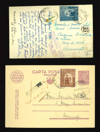 Stamp of Romania » Later Issues 1941/43 Romania WW2 occupation of Odessa, picture postcard and stationery postcard