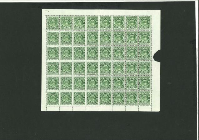 Stamp of Indian States » Cochin Cochin 1911-49, group of complete mint sheets