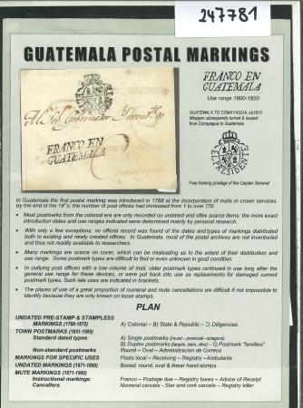Stamp of Guatemala 1768-1871, Guatemala, exhibit collection on the prephilatelic postmarks
