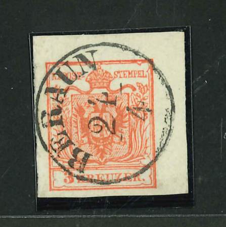 Stamp of Austria » Bohemia (Böhmen) Austria Österreich Böhmen 3Kr Eckrand mit BERAUN Einkreisstempel