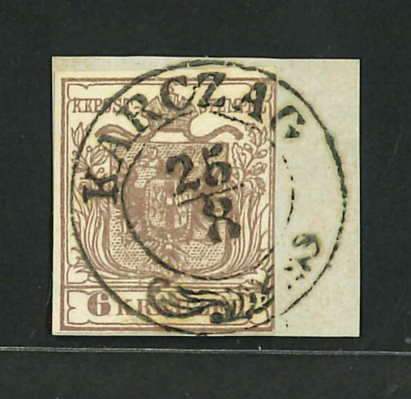 Stamp of Austria » Hungary (Ungarn) Austria, Österreich, Ungarn, 6Kr MP auf Brfstk. kpl. KARCZAG