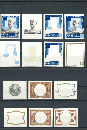 Stamp of Austria » 2nd. Republic Austria, Österreich, 1974-94, Lot ungezähnter Phasendrucke, postfr.