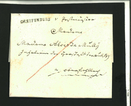 Stamp of Austria » Carinthia (Kärnten) 1825, Austria, Österreich, Kärnten, Greifenburg Einzeiler auf Brf. nach Obervellach