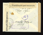 Stamp of Italy » Aegean Islands Italy, Aegean Islands, 1934, Airmails, Ala stilizzata 50c to 5L on triple censored cover