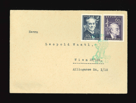Stamp of Austria » 2nd. Republic Austria, Österreich, 1950, seltener grüner Christkindl Stpl. aus 1950