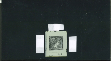 Stamp of Austria » Newspaper Stamps 1851 Austria, Österreich, 1851, Sperati, spiegelverkehrtes Glasträgerklichee Merkur schwarz