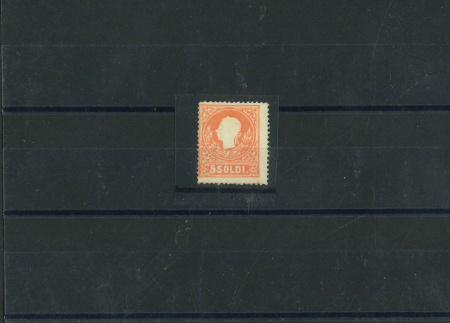 Stamp of Austria » Lombardy Venetia Austria, Österreich, 1859, 5so (ty II) unten m. minimalen Andreaskreuzansatz