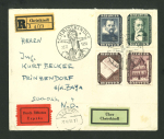 Stamp of Austria » 2nd. Republic 1953, Austria, Österreich Christkindl Reko-Eilboten Brief 23.12.53 mit Leitzettel