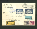 Stamp of Austria » 1st. Republic Austria, Österreich, 1933, WIPA 1933 WIPA glatt m. Pl.Nr.1 + WIPA Faser Pl.Nr.2 auf Brief