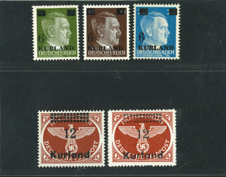 Stamp of Germany » German WWII Occupation Issues » Kurland 1945 German Occupation WW II KURLAND cpl. MNH