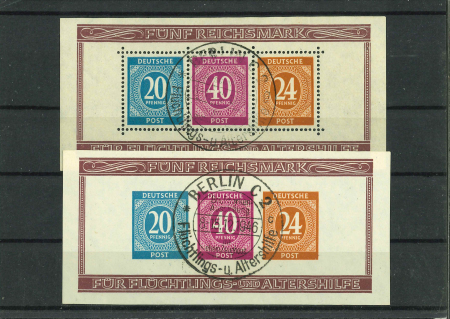 Stamp of Germany » Germany Bizone 1946, Germany, German Bizone - All. Occupation Mi Bl. nos. 12A/B used, cert Schlegel