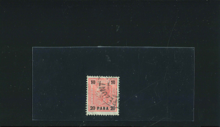 Stamp of Austria » Austrian Levant Austria,  Österreich, Austrian Levant 1901 20pa on 10h coarse whiskers, used, cert Matl